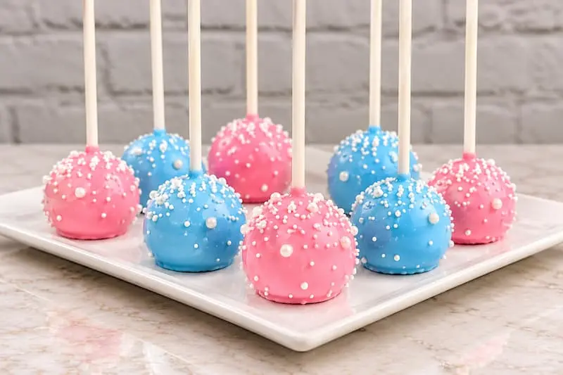 Pink and blue cake pops