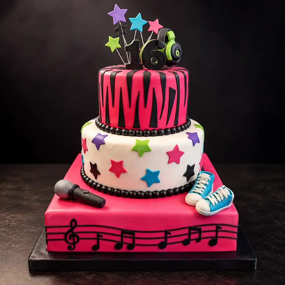 Two tiers built around a music and stars theme